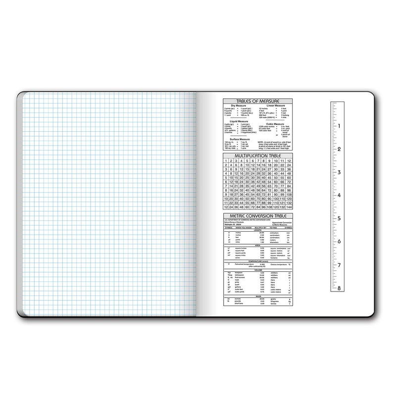 iScholar Composition Book  100 Sheets  5 x 5 Graph Ruled  9.75 x 7.5-Inches  Black Marble Cover (11100) - Image 2